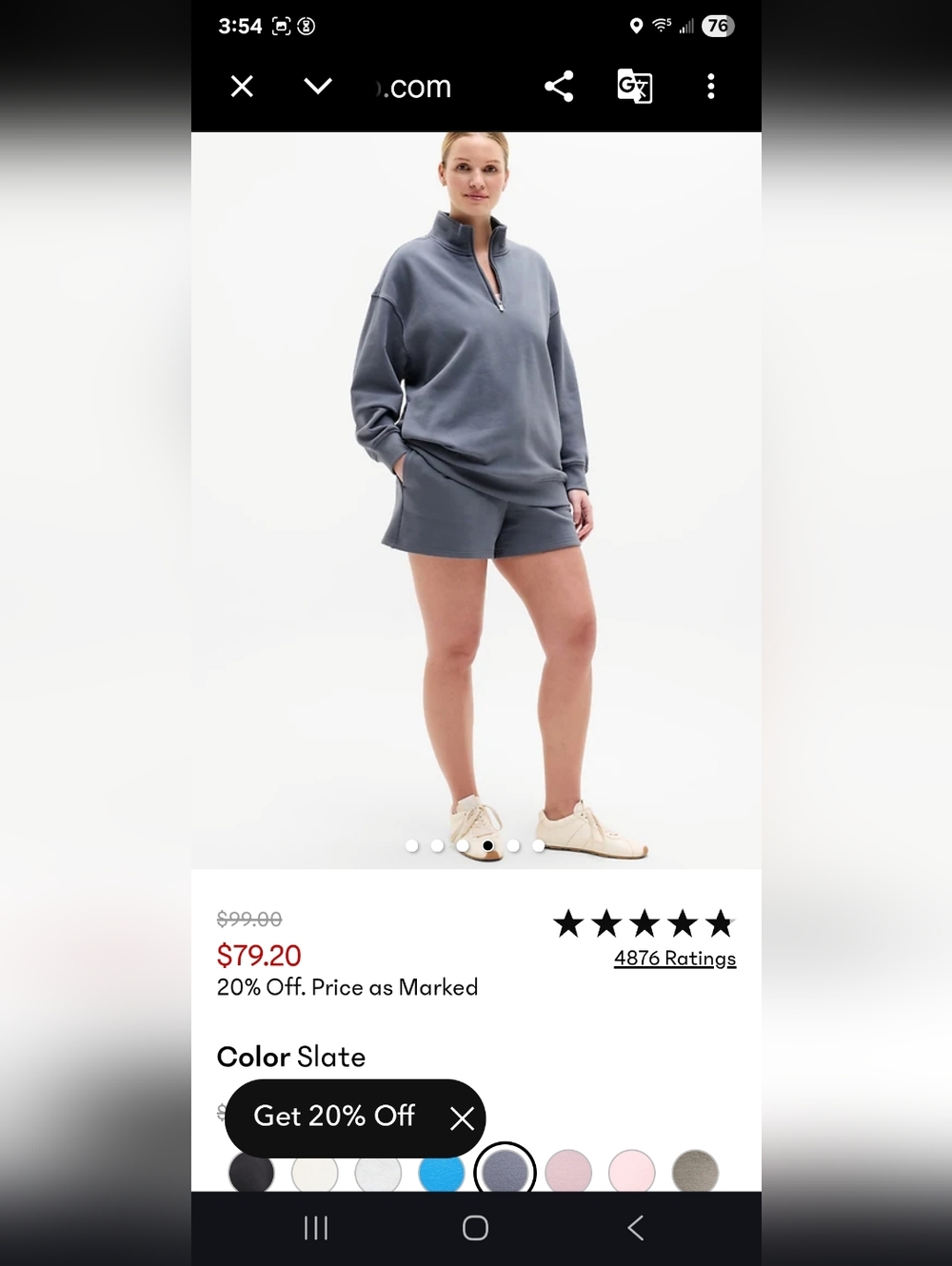 Women's Forever Fleece 1/4 Zip -Front Sweatshirt Athleta- Gray - Picture 3 of 5